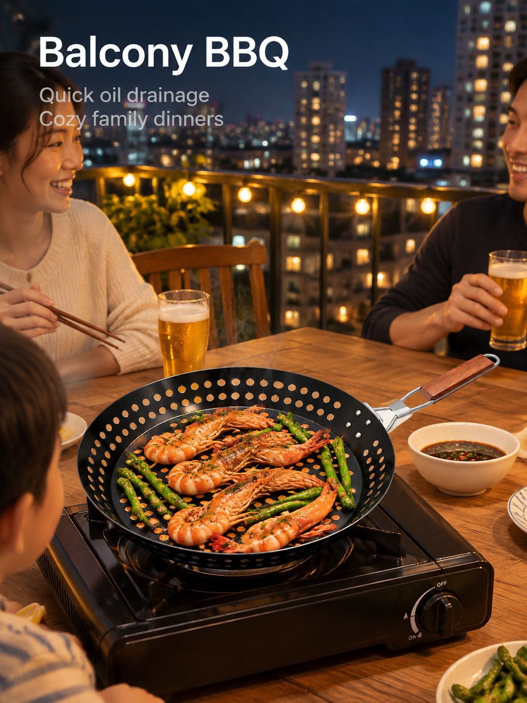 Portable hollow folding handle barbecue plate