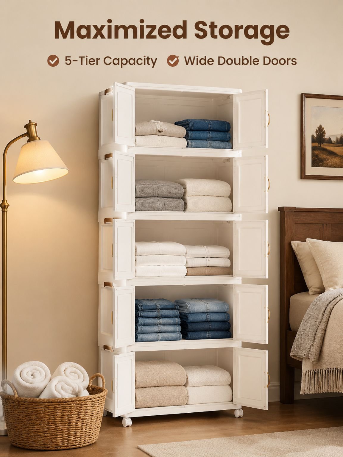 Folding Easy Settings Various Storage Multi-tier with Durable Items for Sleek Unit Portable Storage 