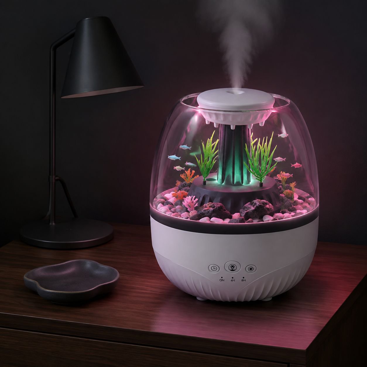 Seven-Color LED Light Humidifier for Relaxing Atmosphere