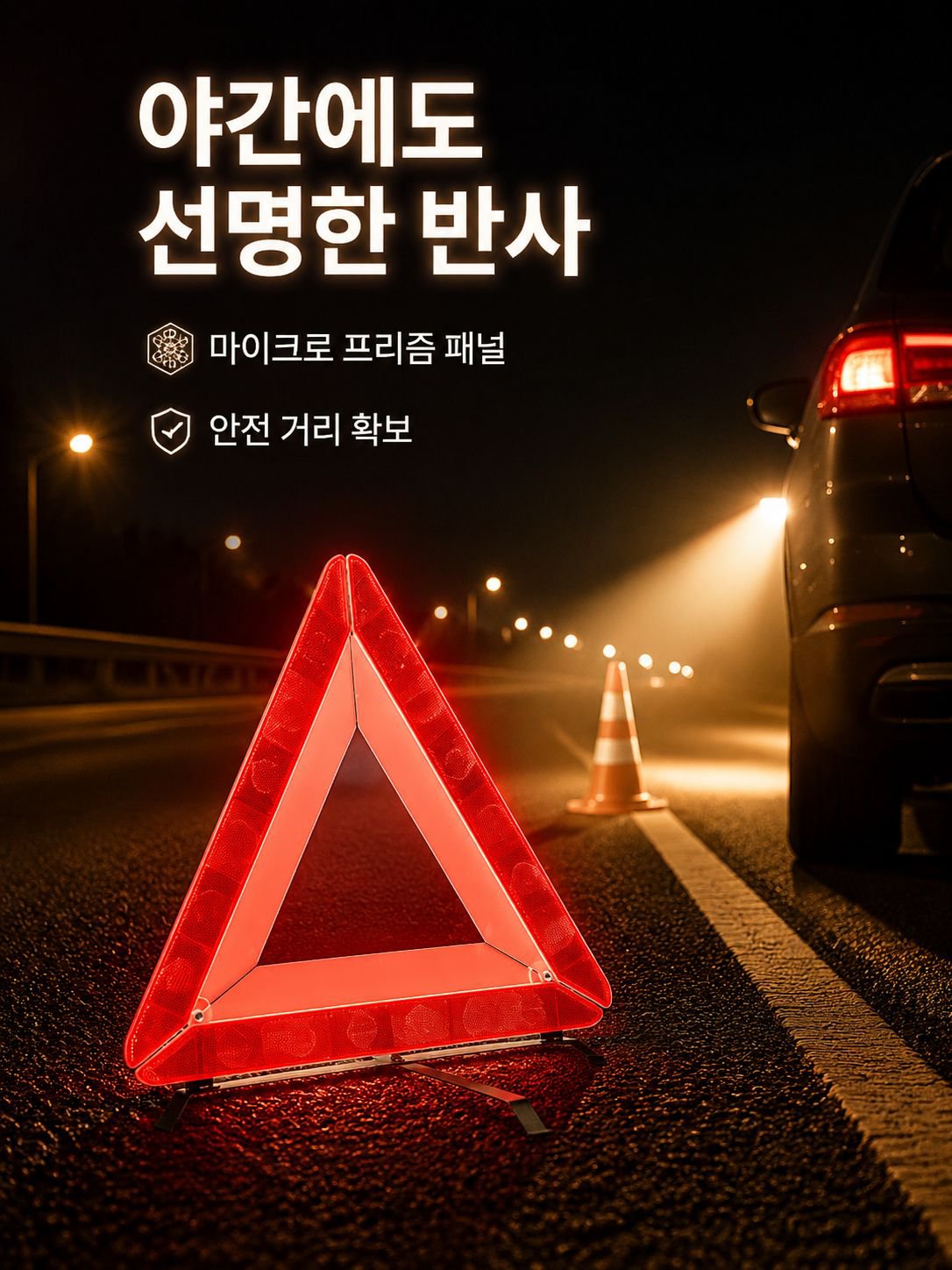 삼각대 경고판 편리한 차량 고장 정차 반사형