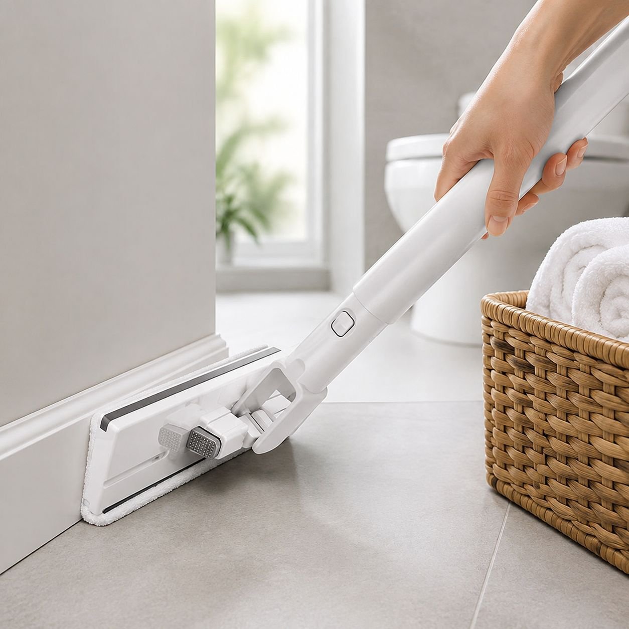 Clip-on mop cloth for quick and easy washing