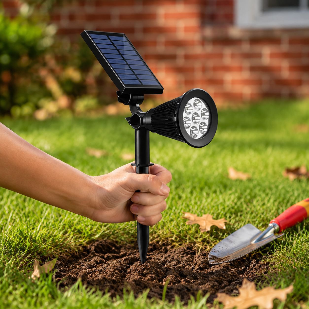 Solar garden lawn light showcasing high brightness and durability