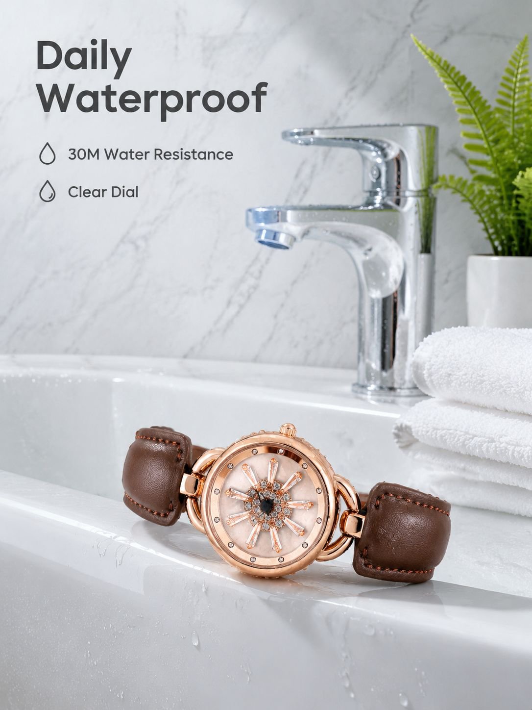 Goddess Waterproof Watch Snowflake Wristwatch Waterproof Wristwatch Snowflake Waterproof Watch