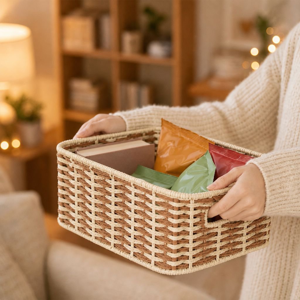 Panier de rangement rectangulaire pour bureau
