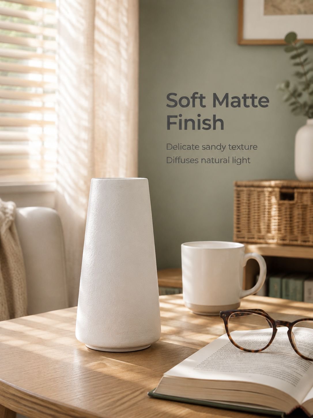 Nordic home accessory – white ceramic vase