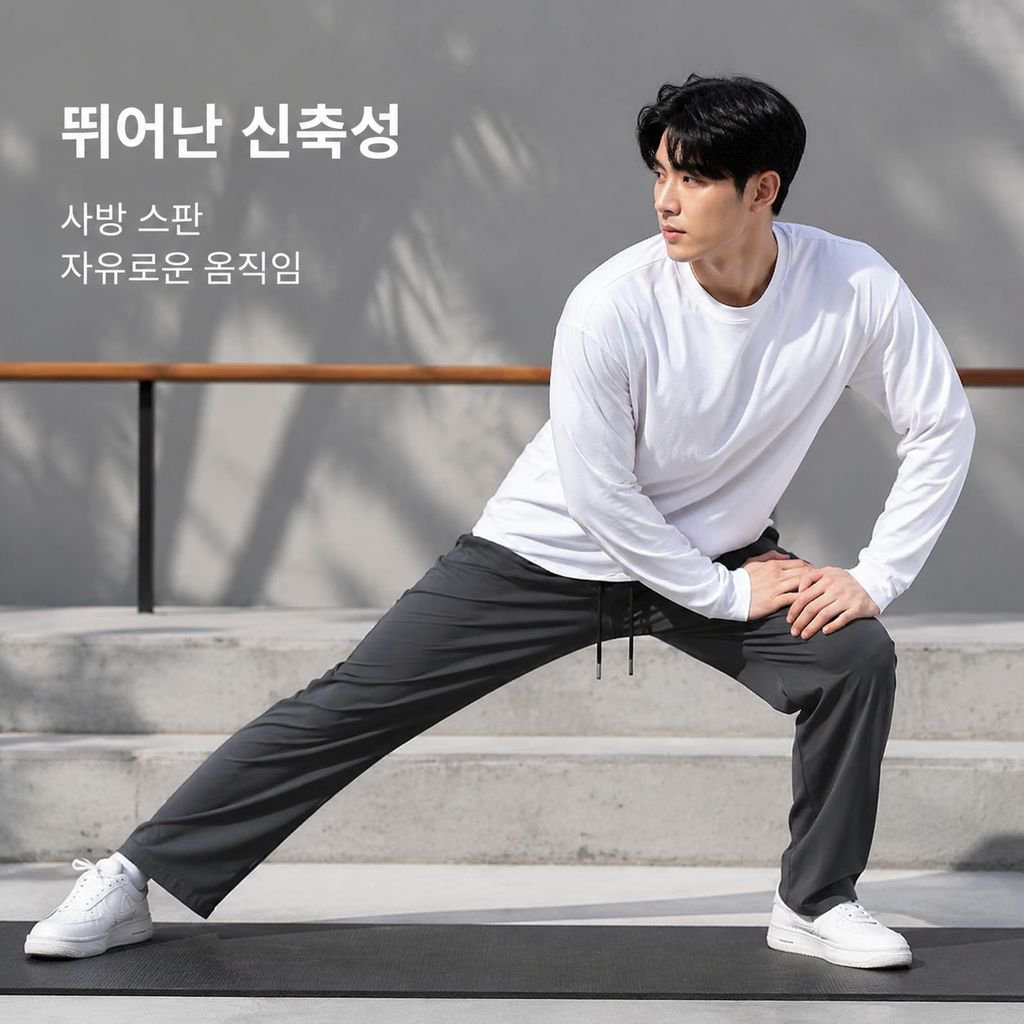 남성용 여름용 얇은 아이스 실크 캐주얼 팬츠