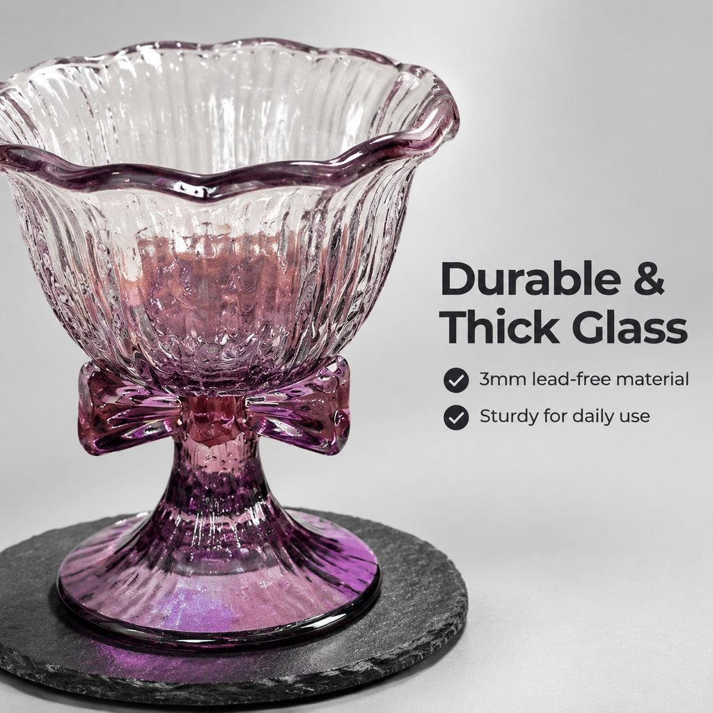 Creative Purple Bow High-Stem Glass