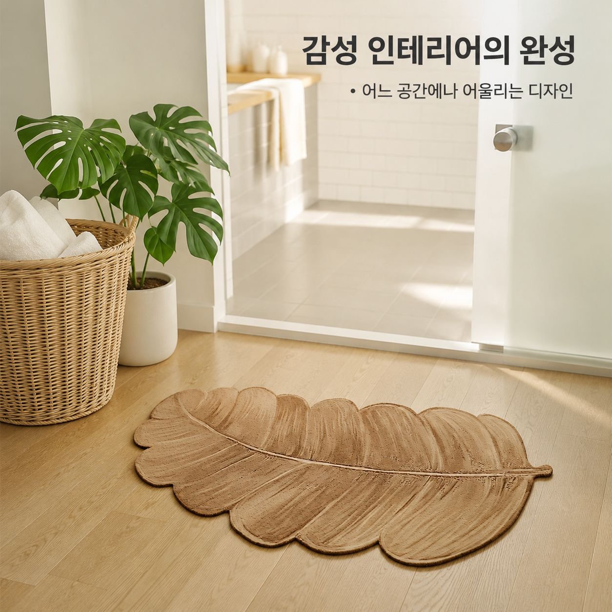 나뭇잎 모양의 규조토 흡수성 및 미끄럼 방지 욕실 매트