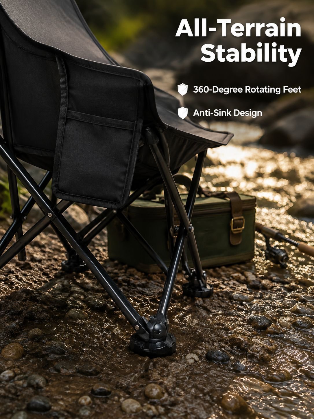 High-back folding fishing chair