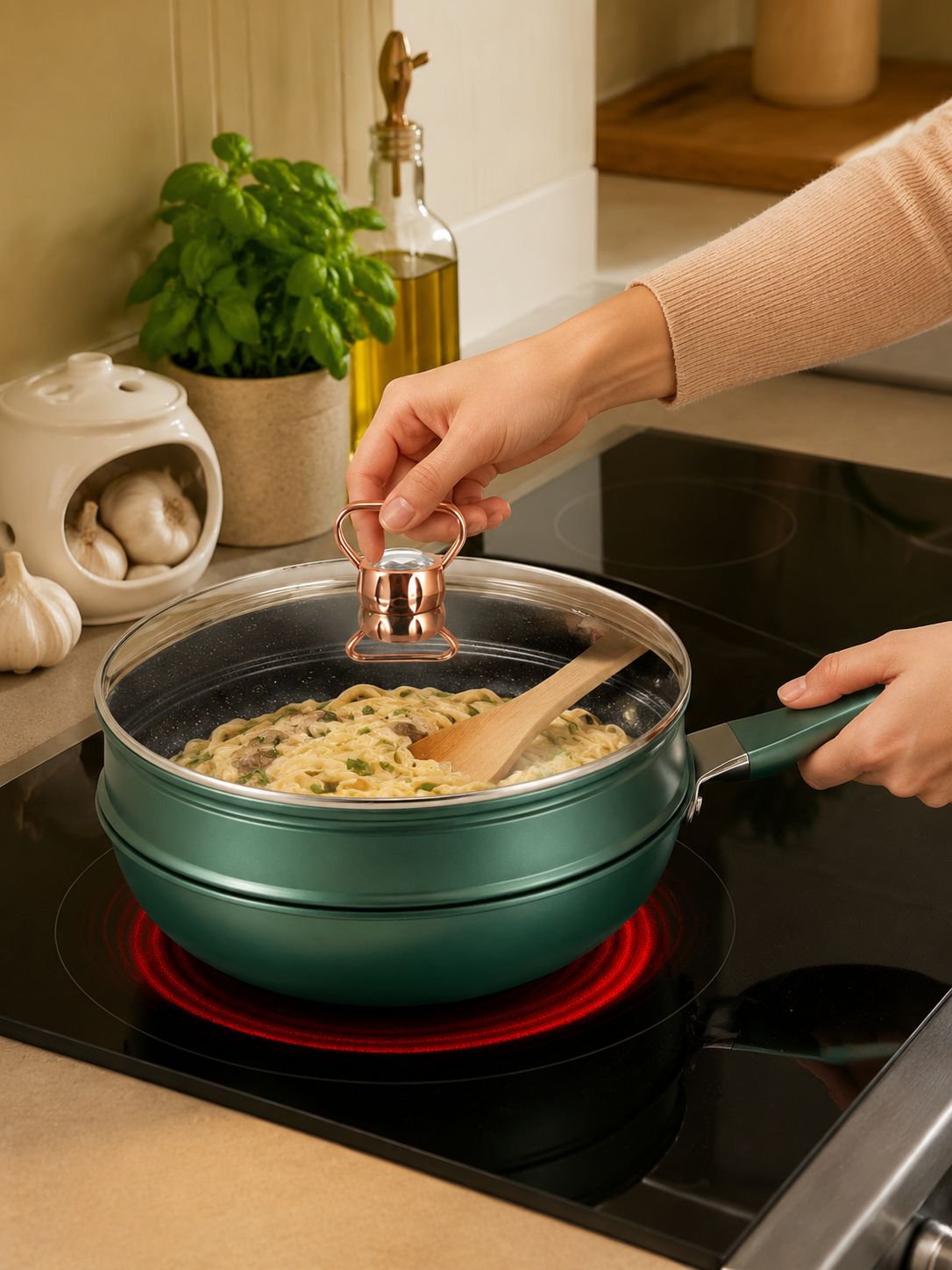 Multi-purpose nonstick frying pan for daily cooking