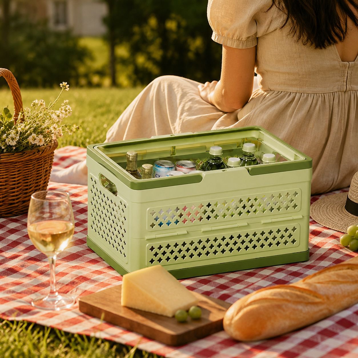 Panier de rangement pliable et facile à transporter