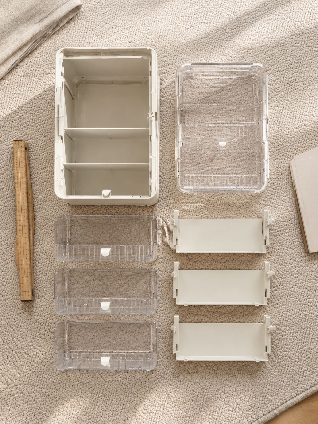 Hochwertige faltbare Make-up-Box, große staubdichte Aufbewahrungsbox