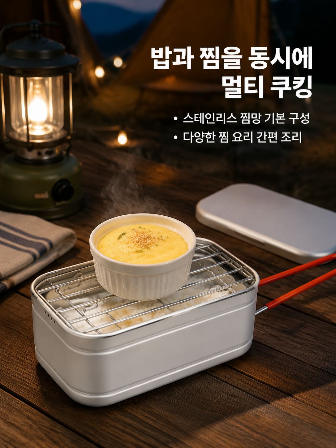 캠핑용 다기능 알루미늄 도시락통