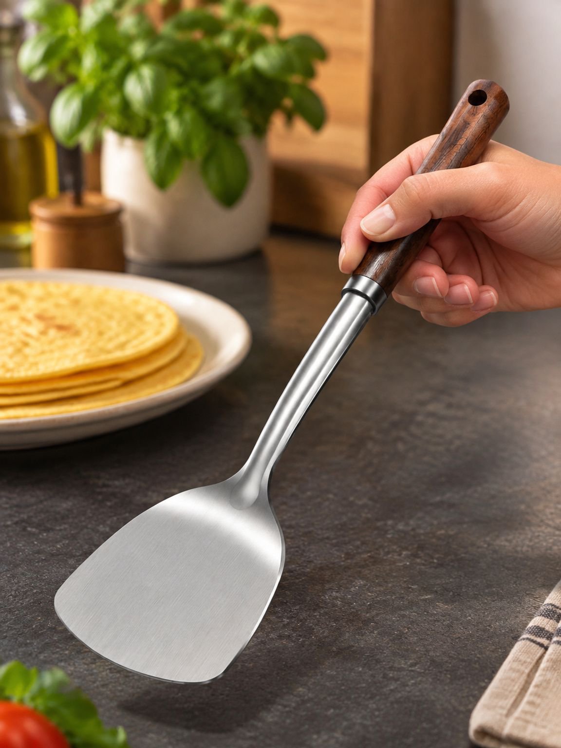 Espátula de acero inoxidable para cocina