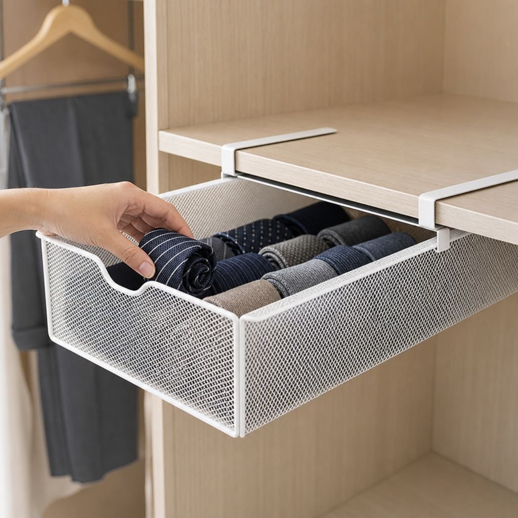 Space-saving closet organizer for lingerie