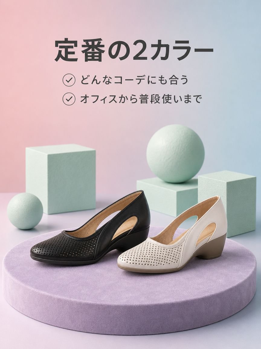 カジュアルコーデにも合わせやすいパンプス