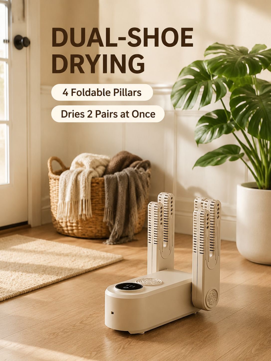 Dual-Shoe Foldable Fast-Drying Shoe Dryer