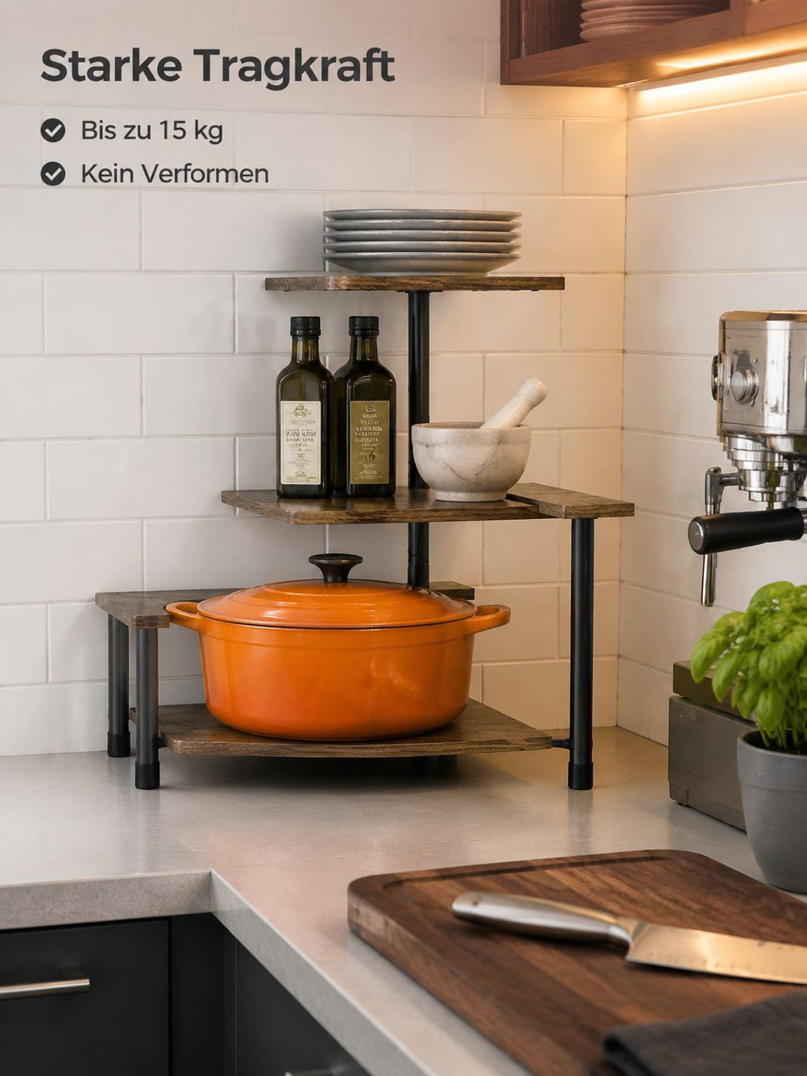 Küchenarbeitsplatte Ecke Desktop mehrschichtiges Lagerregal Badezimmer Wand Ecke Lagerregal