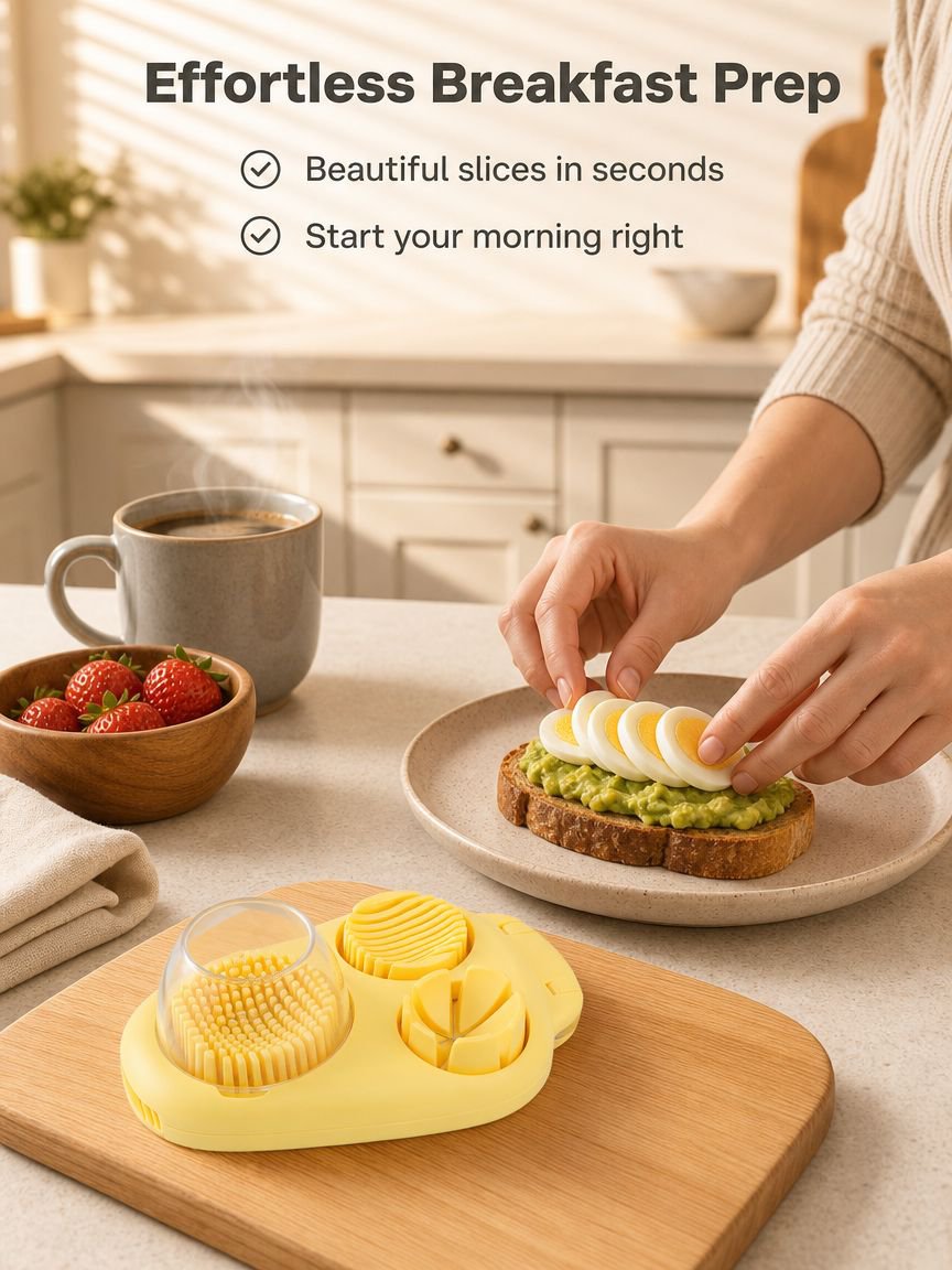 Multifunctional 3-in-1 Egg Slicer for Home Use