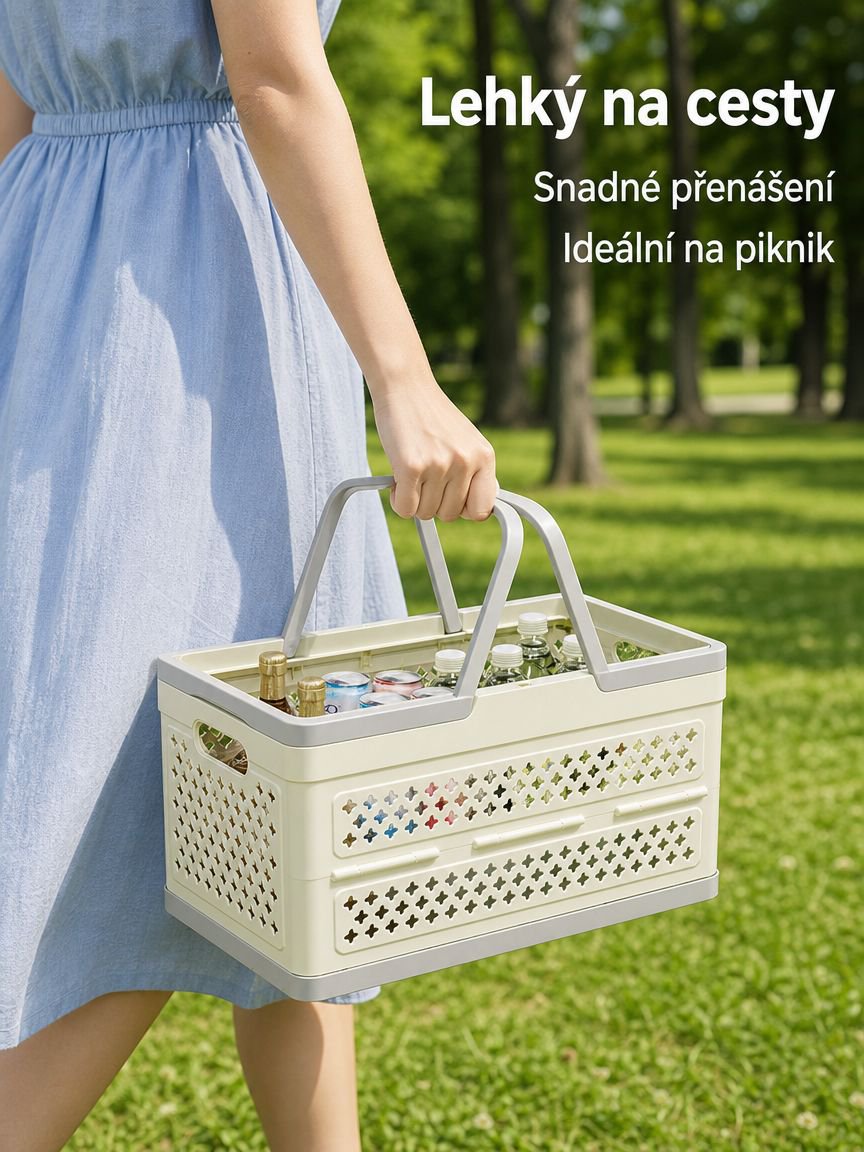 Skládací přenosný piknikový koš na venkovní použití