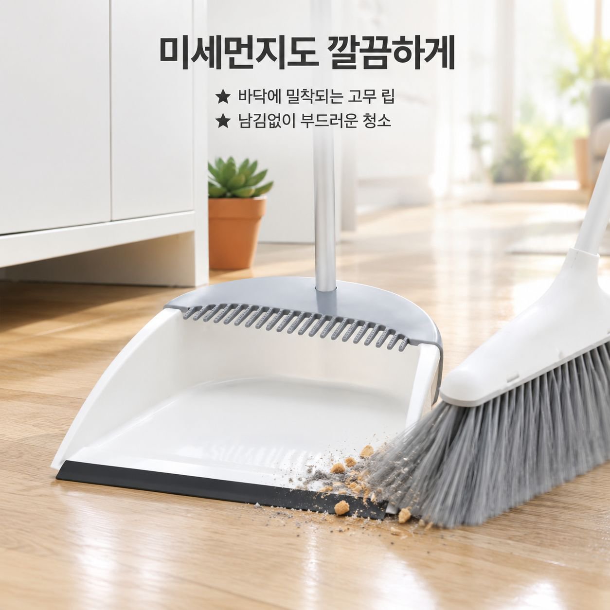 다기능 빗살 빗자루와 쓰레받기
