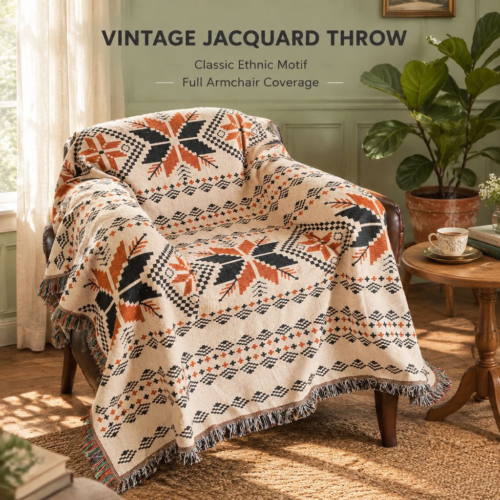 Vintage American Country Sofa Throw Blanket One-Piece Chair Cover Mat