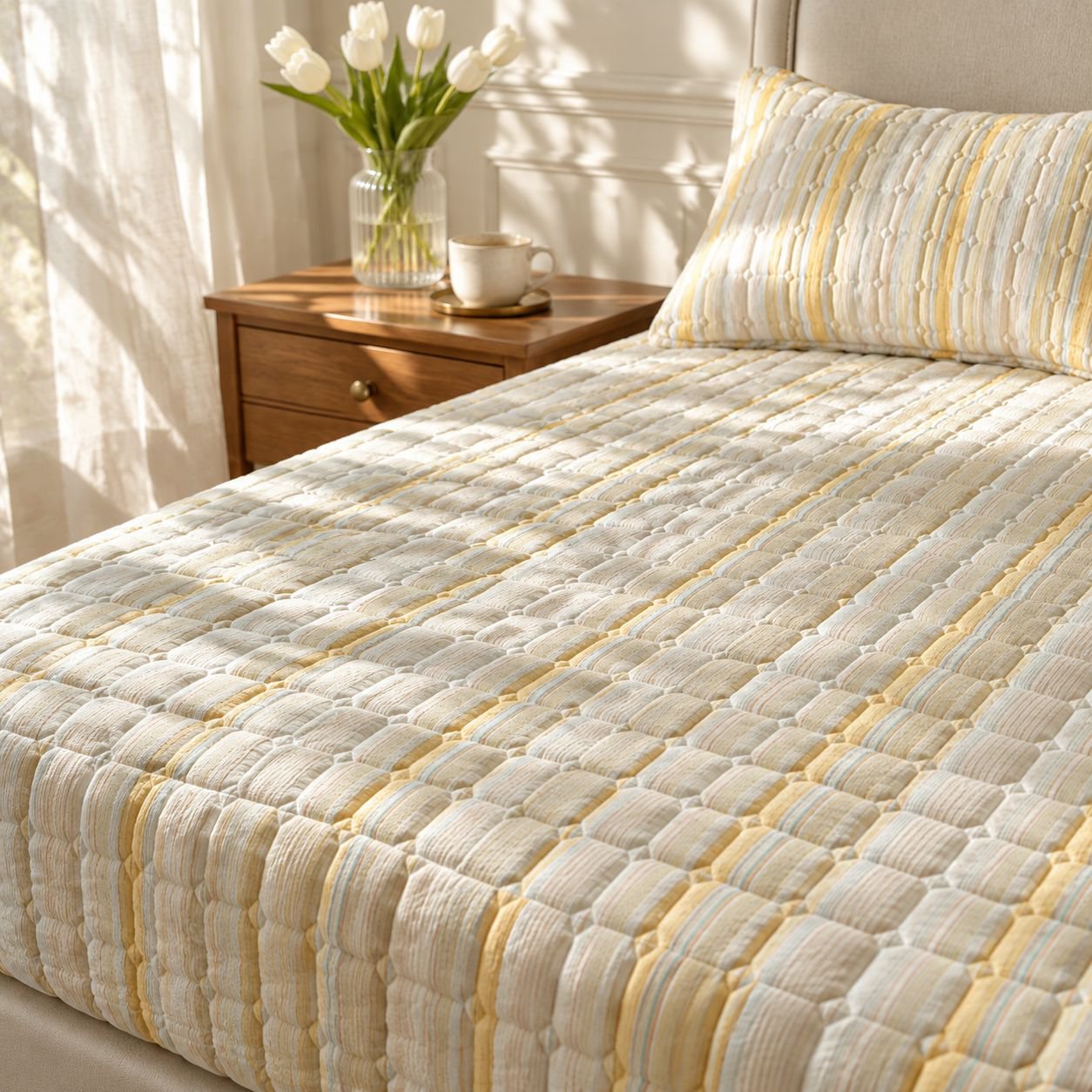 Protège-matelas drap-housse épais en coton lavé classe A