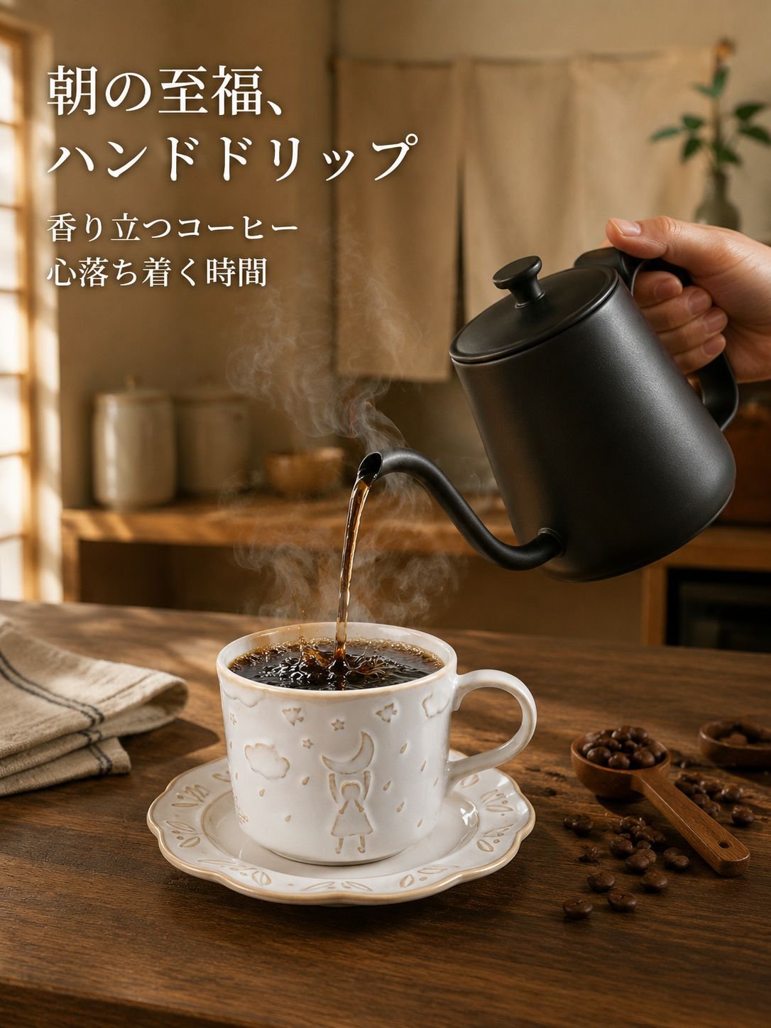 陶器製コーヒーカップセット