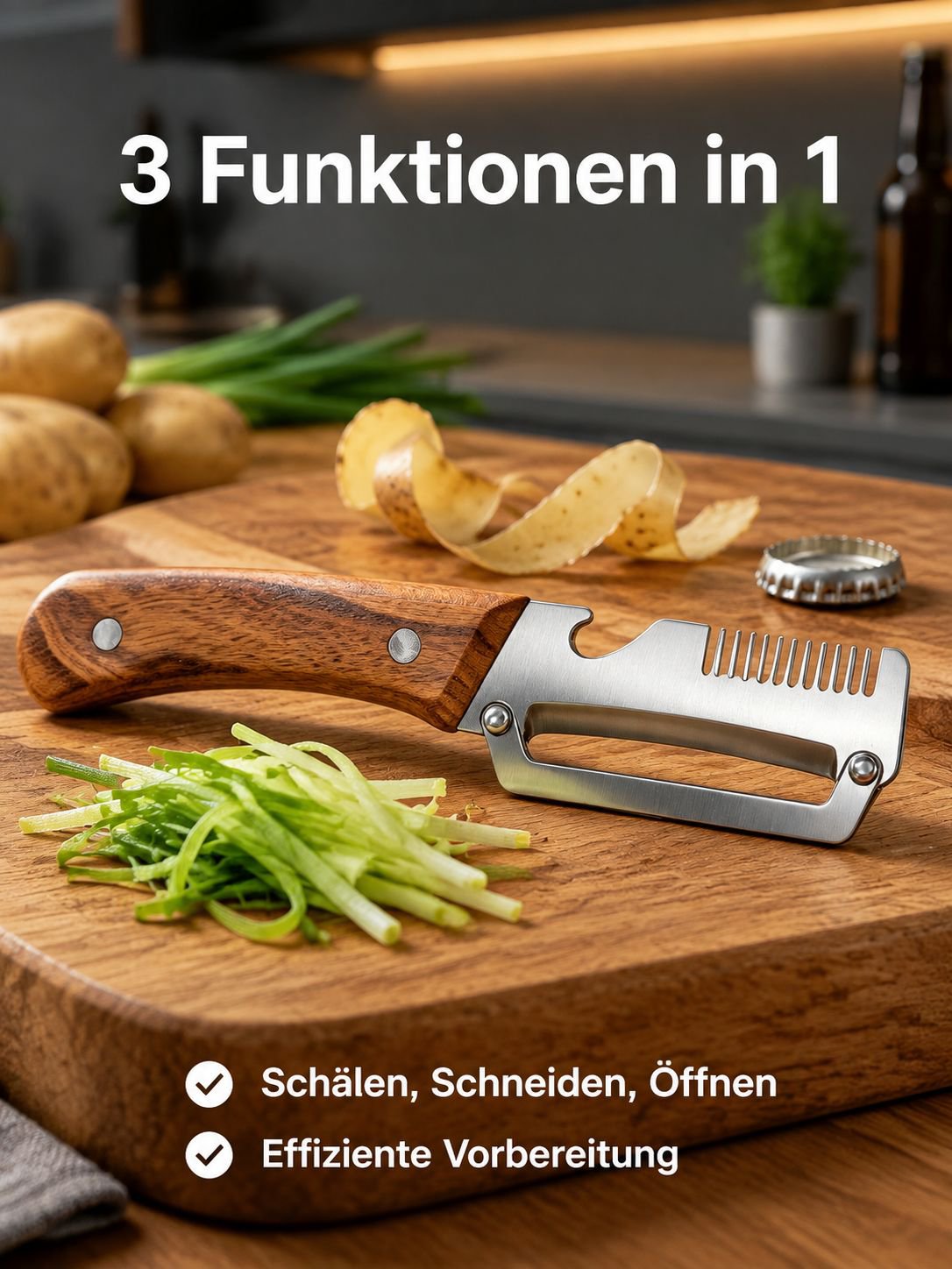 Neuer multifunktionaler Sparschäler mit Holzgriff Capybara