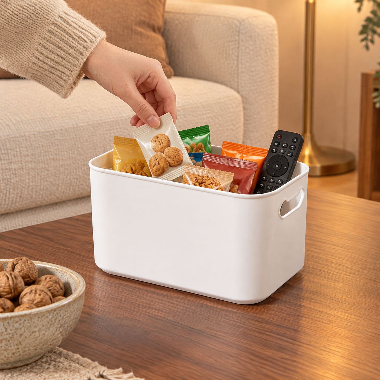 Caja de almacenamiento gruesa para dormitorio y escritorio, para juguetes, snacks y objetos varios