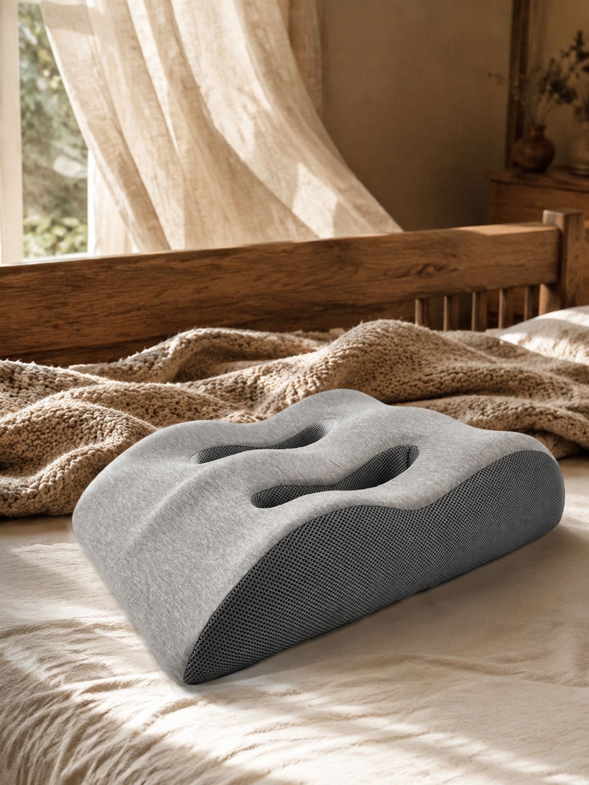 Close-up of the leg elevation pillow's soft, supportive surface