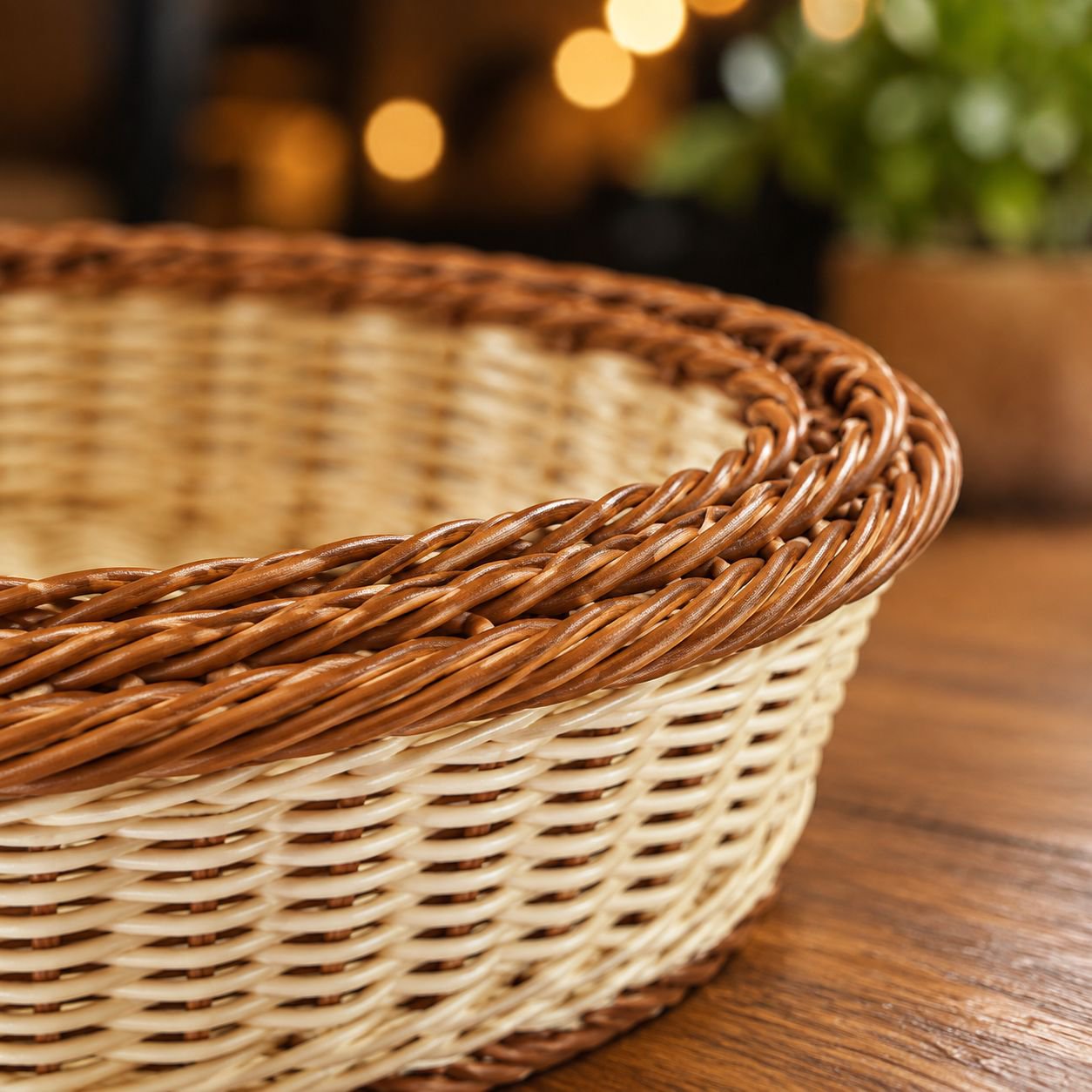 Durable and eco-friendly Imitation Rattan Bread Basket for kitchen storage