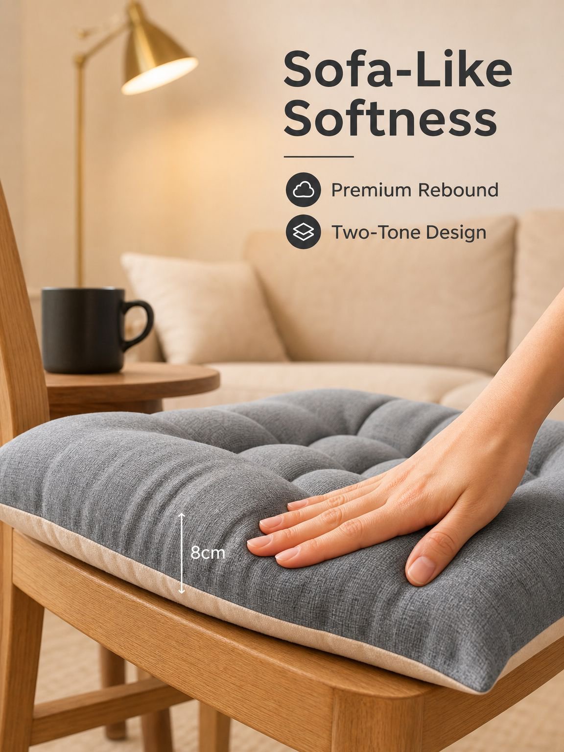 Cotton and linen thickened seat cushion
