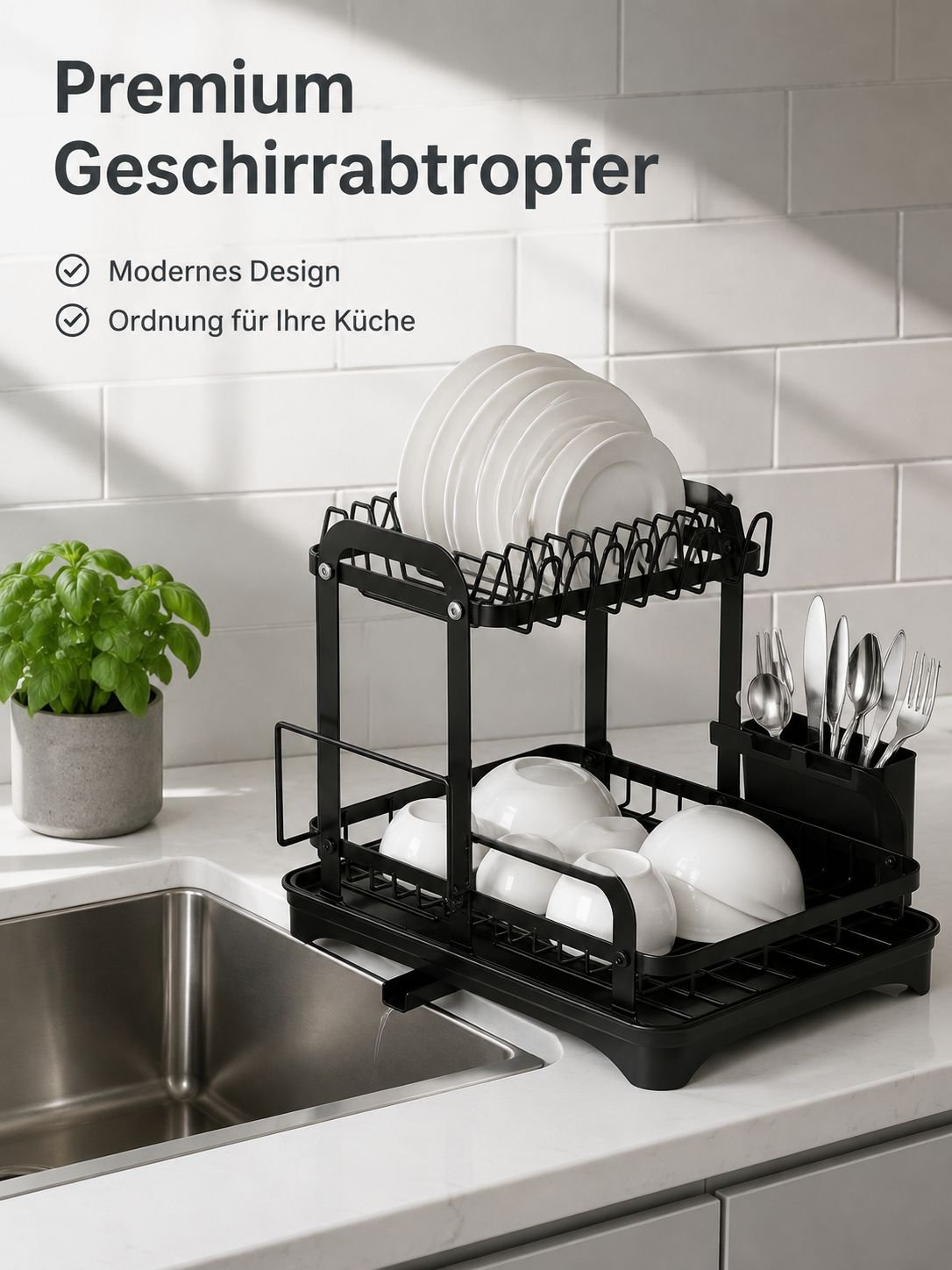 Vielseitiger Küchenständer für Schalen und Besteck