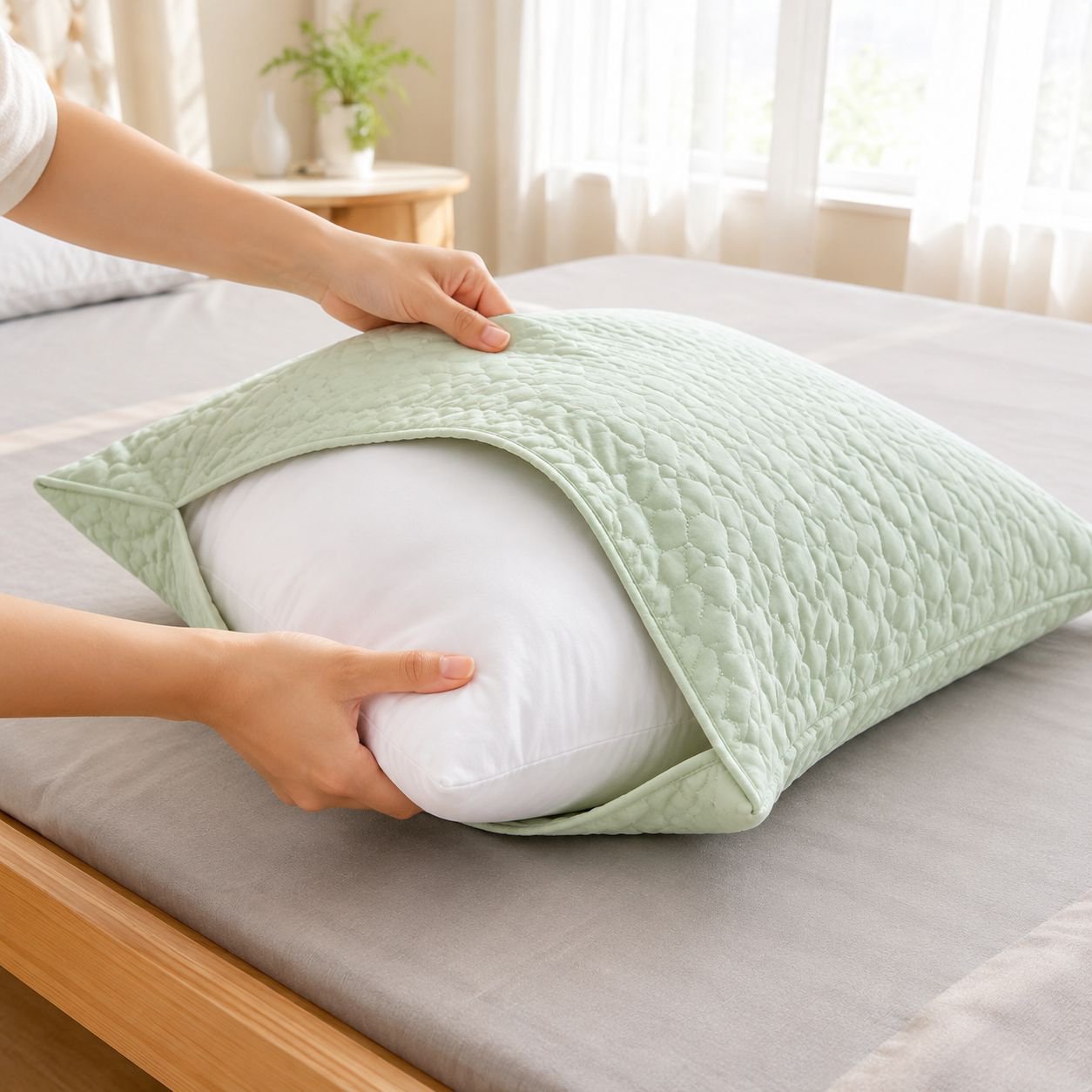 Anti-drool and anti-oil pillowcase, sweat-proof quilted pillowcase