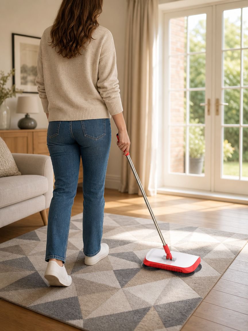 Innovative dustpan and broom sweeping machine for home
