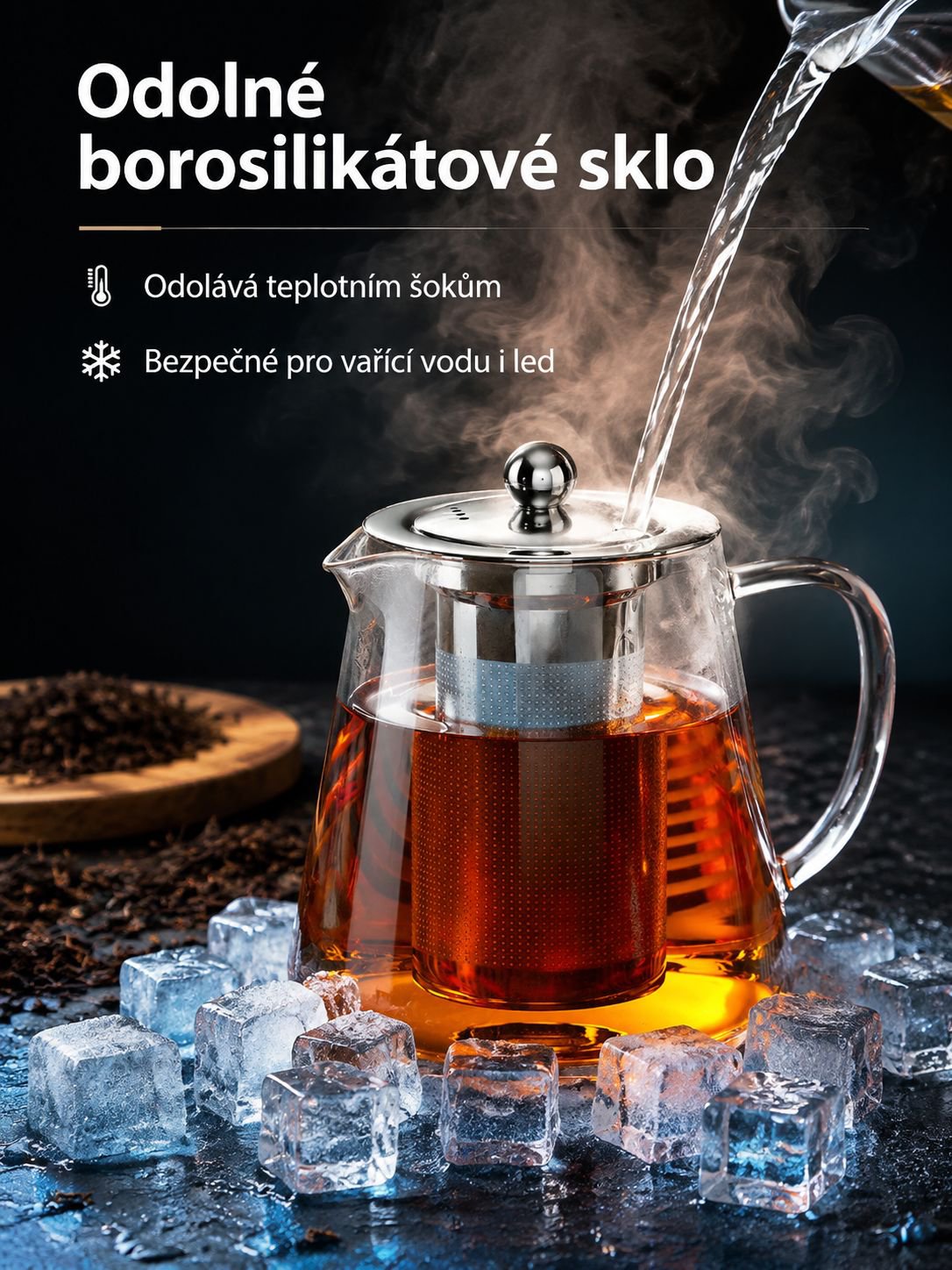 Tlustěná skleněná konvice na květiny