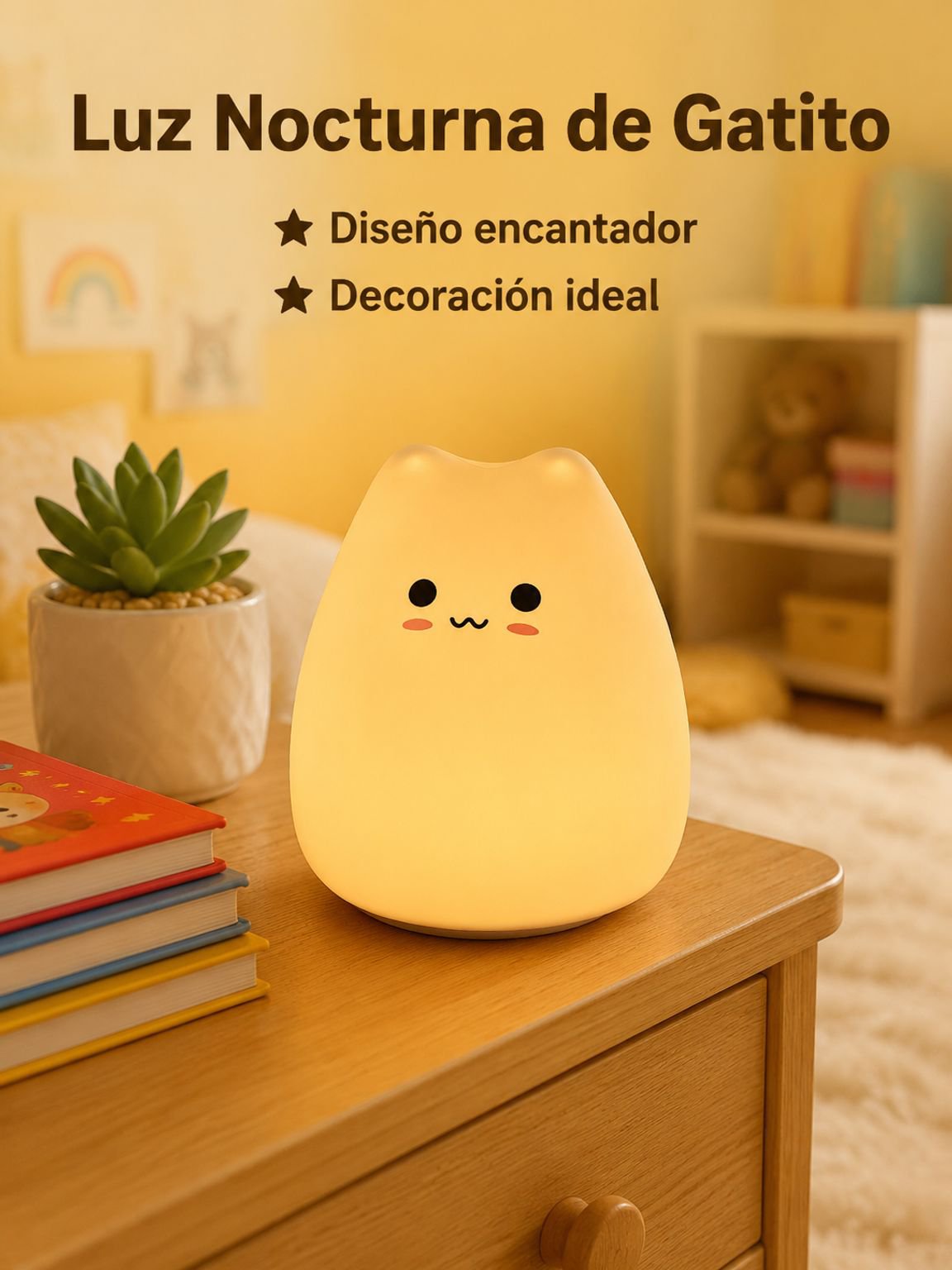 Lámpara de noche de silicona con forma de caricatura , lámpara de mesa para niños