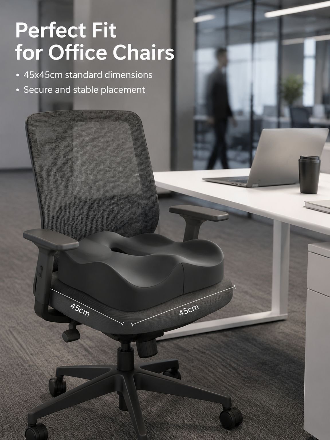 Breathable and soft cover memory foam seat cushion