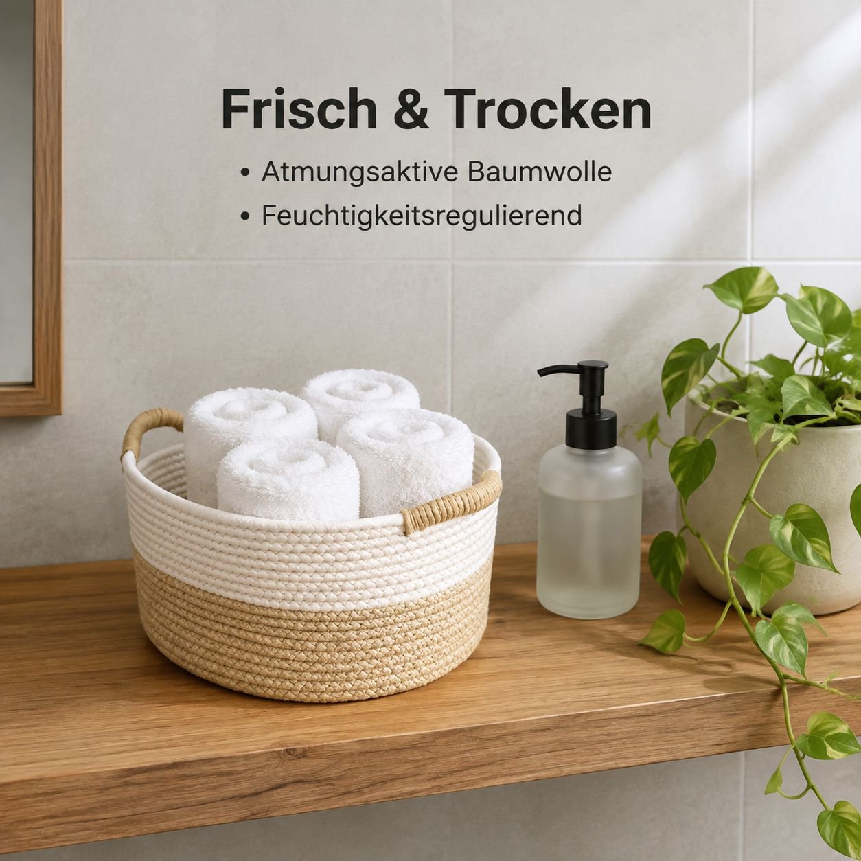 Schlichter Aufbewahrungskorb aus Baumwollseil