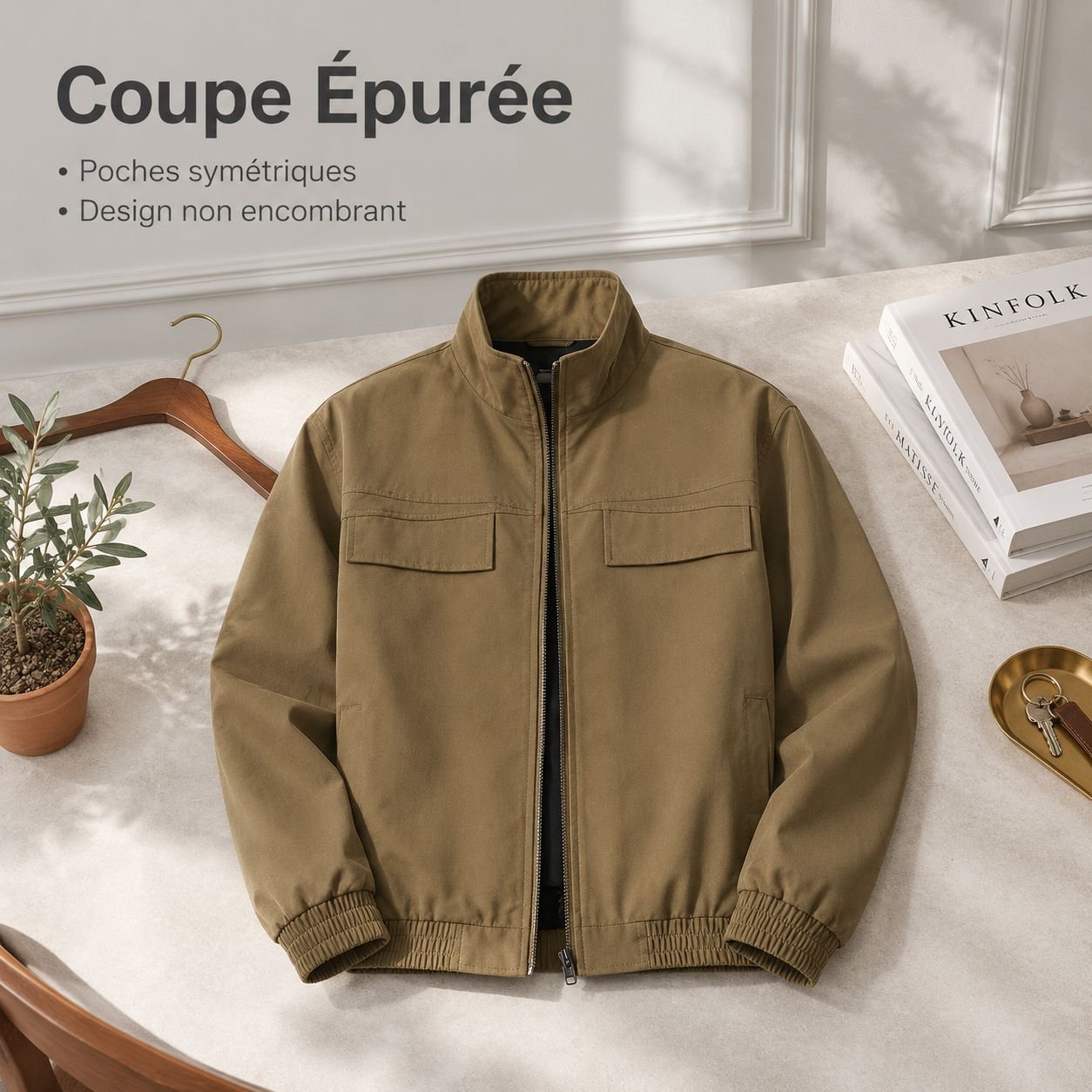 Veste homme col montant style japonais automne hiver
