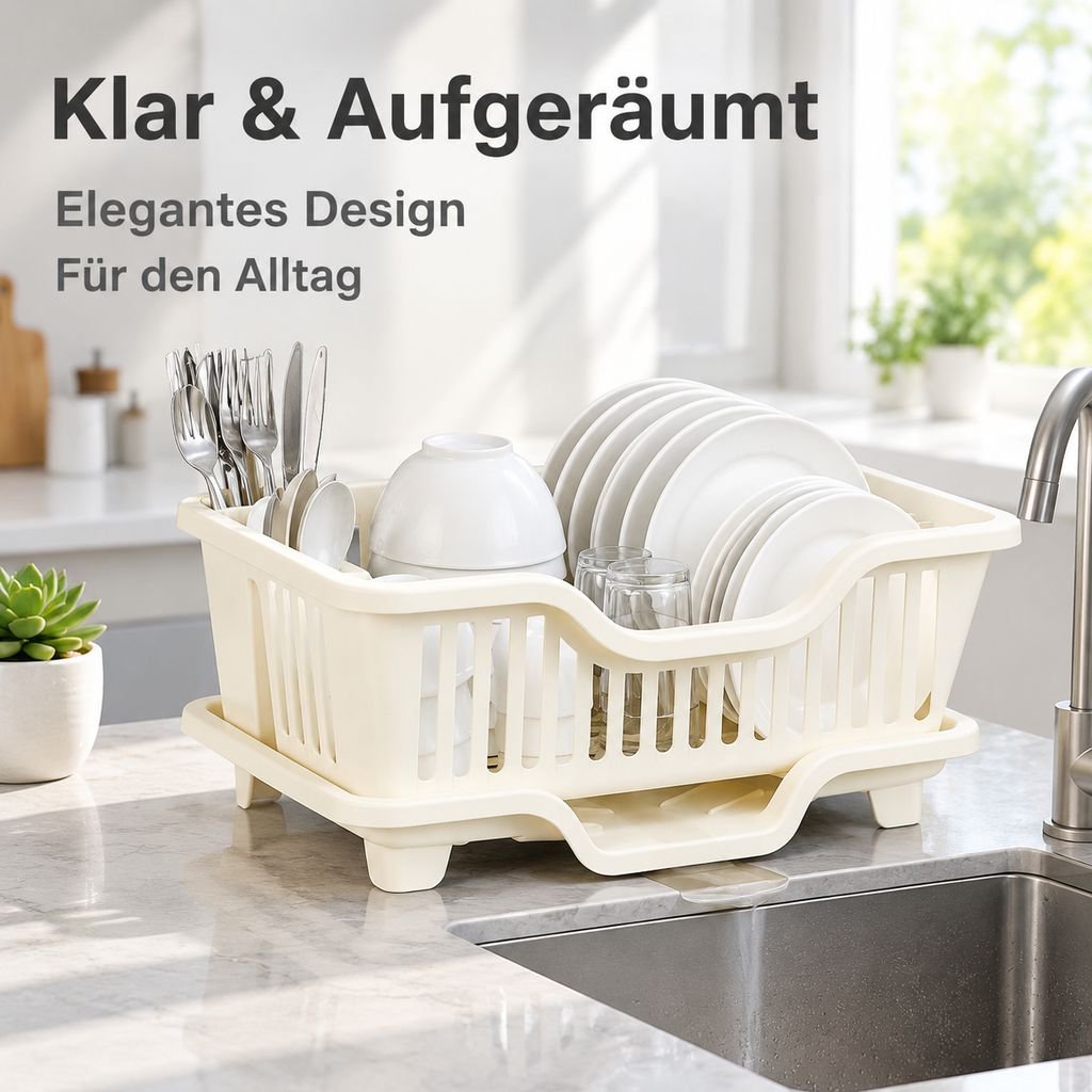Abtropfgestell mit Besteckkorb