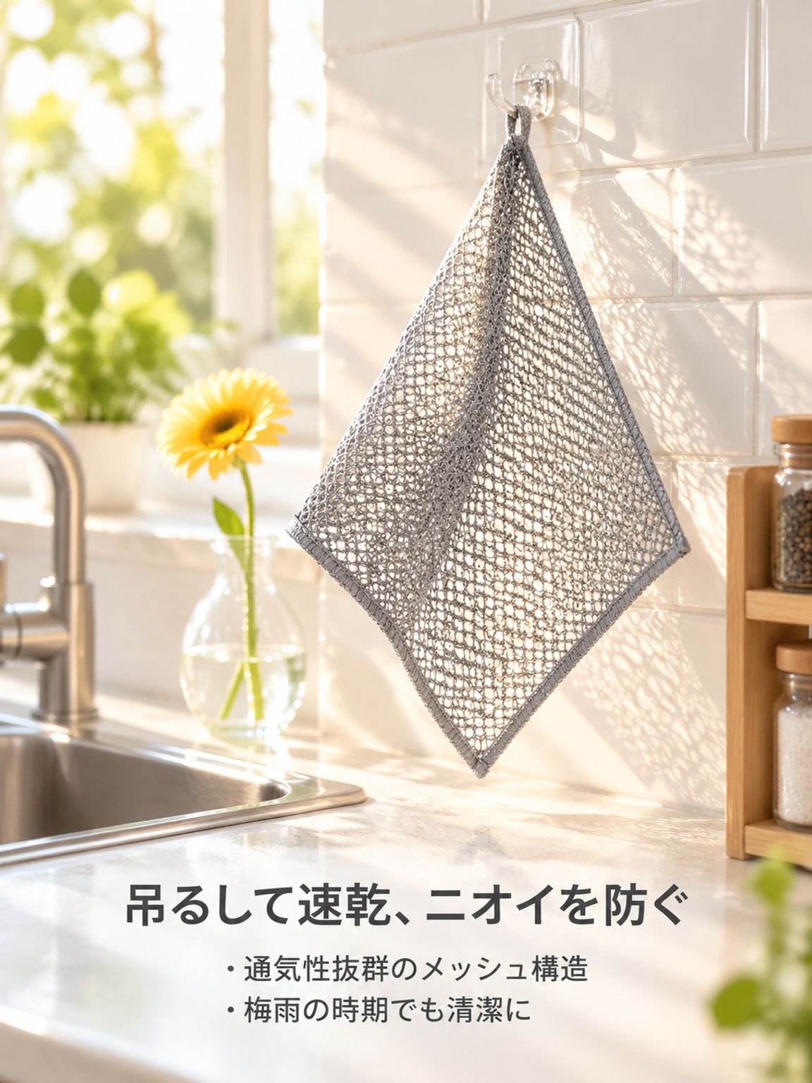 油や汚れを落とす銀糸ふきん