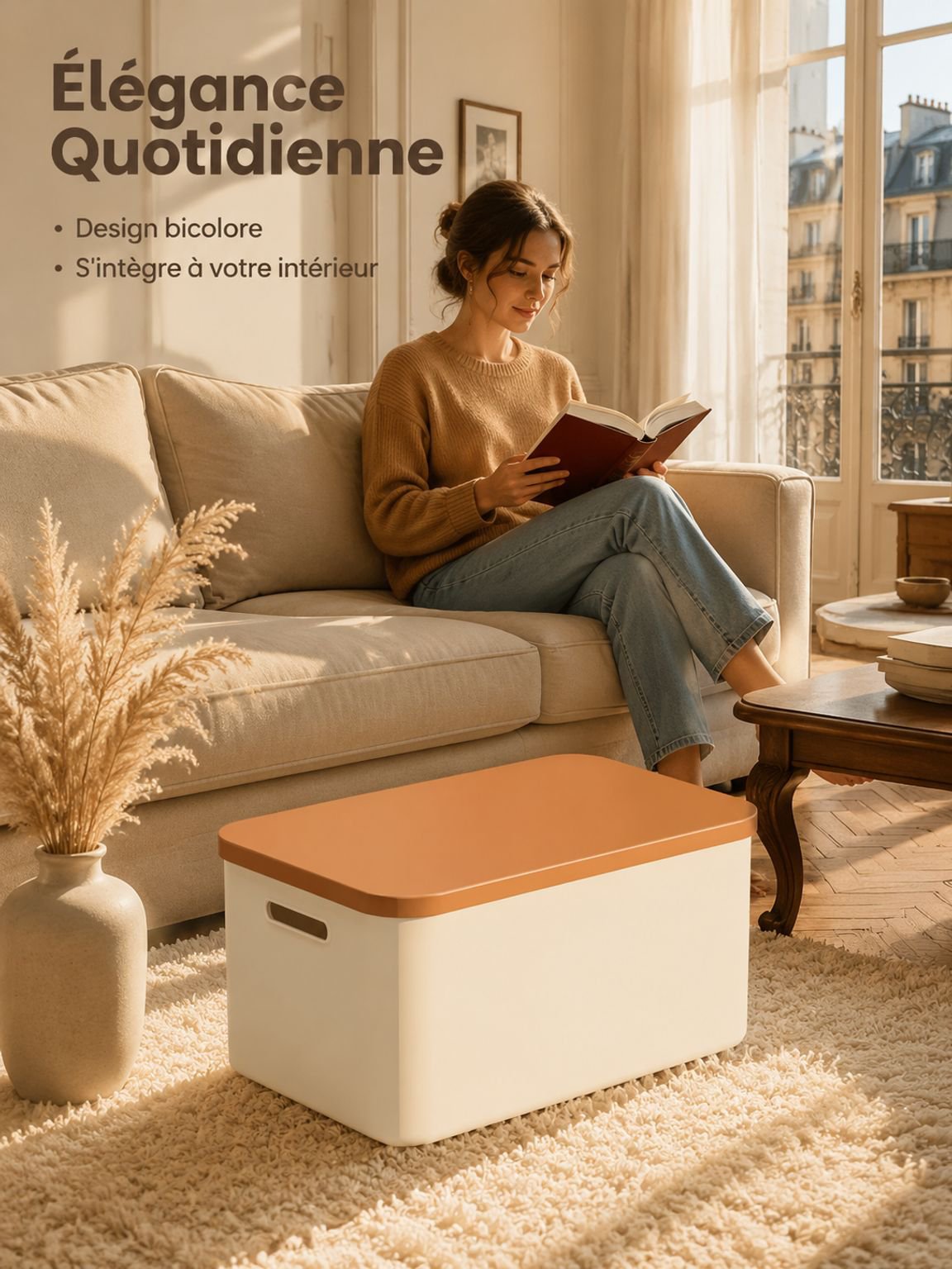 Boîte de rangement pour objets divers avec couvercle