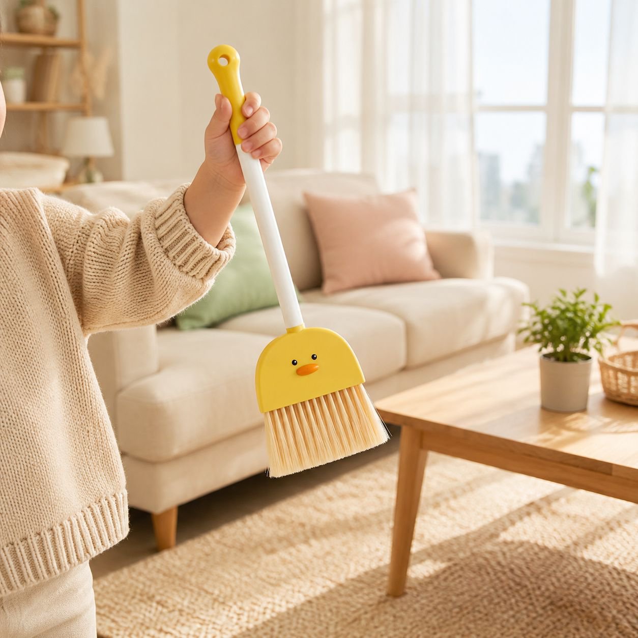 Set de juguetes de escoba, recogedor y trapeador para niños