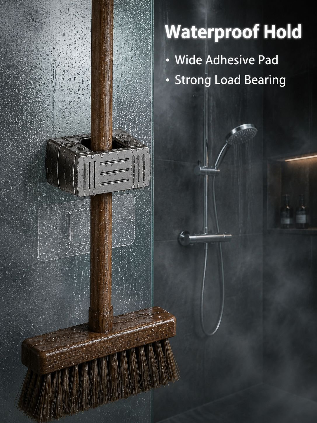 No-Drill Cleaning Tool Holder for Bathroom