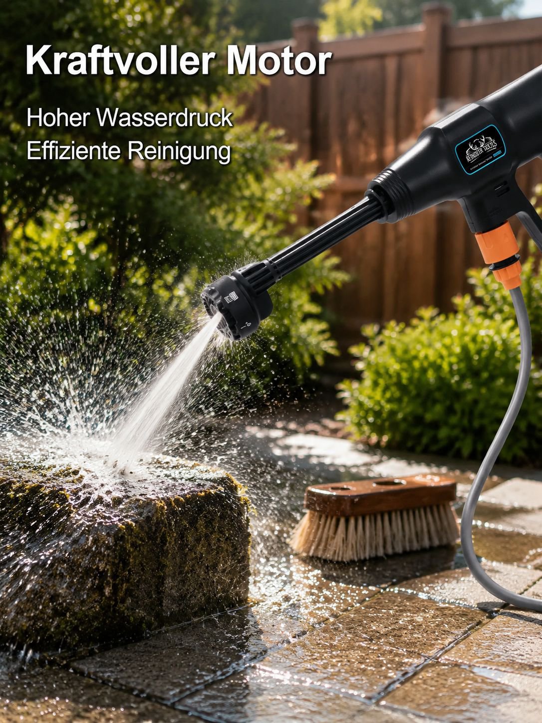 Schwarze bürstenlose Hochdruck-Wasserpistole 10 Stück, 2 Batterien, 1 Ladegerät, Handschuhe
