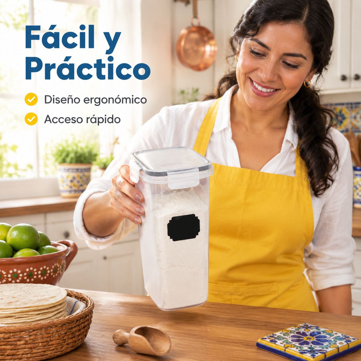 Contenedor Hermético para Arroz y Harina 2.5L 4L para Cocina