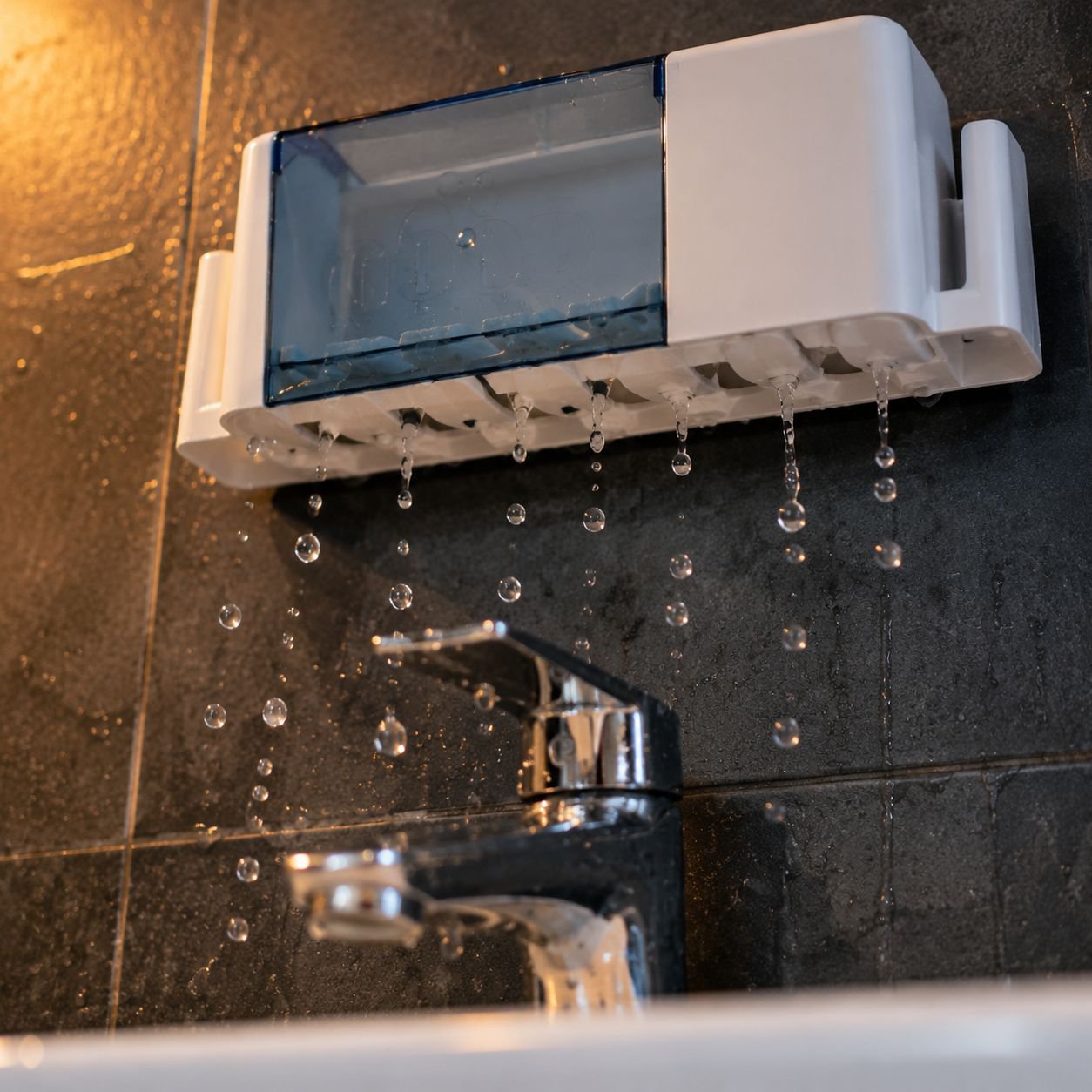 Wall-mounted No-drill Electric Toothbrush Stand Set with Cup