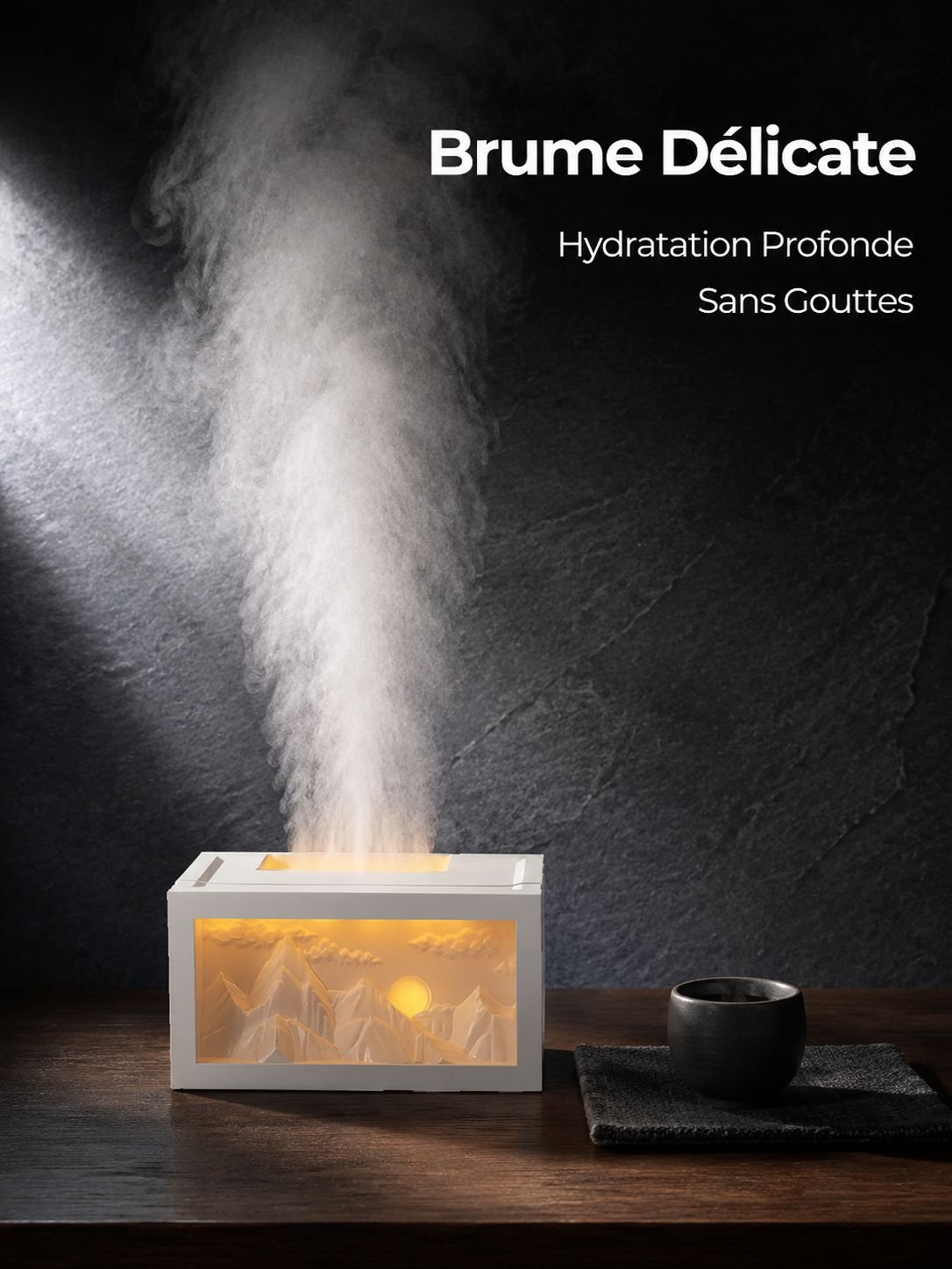 Humidificateur Montagne Dorée au Lever du Soleil